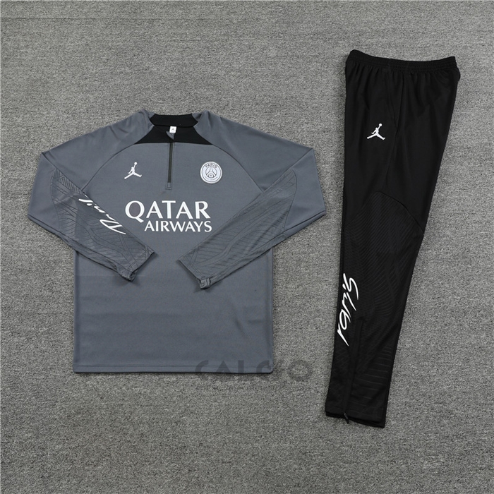 Tuta da Track di Felpa Paris Saint-Germain Jordan 2023-2024 Grigio